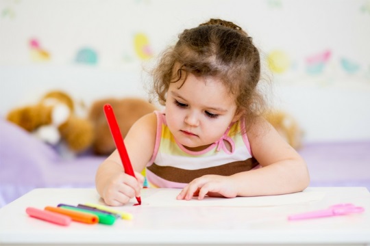 child writing